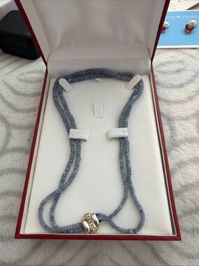 NIB Natural Blue Sapphire 8 Inch Double Strand Necklace From Turkey
